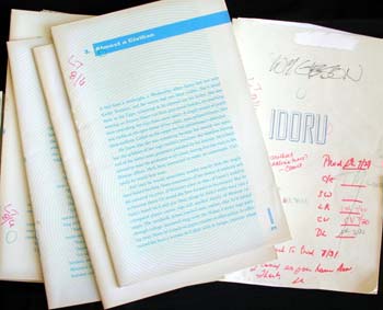 The bluelines for Idoru, a novel by William Gibson