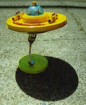 Flying saucer sculpture by Howard Waldrop